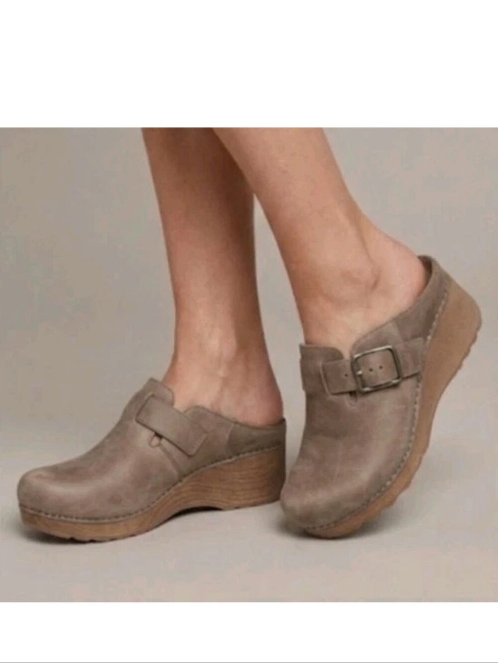 Dansko Women's Caia Milled Nubuck Taupe Comfort Clogs! EU 38 US 7.5/8 Excellent